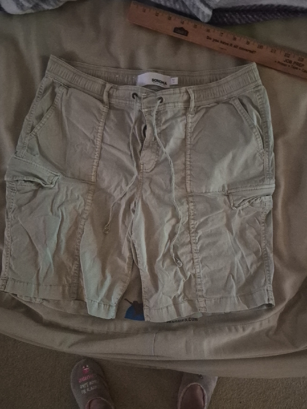 Sonoma Light Olive Drawstring Cargo Shorts